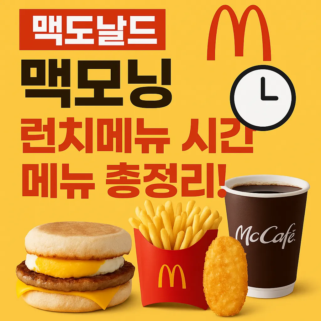 맥도날드 맥모닝 런치메뉴 시간