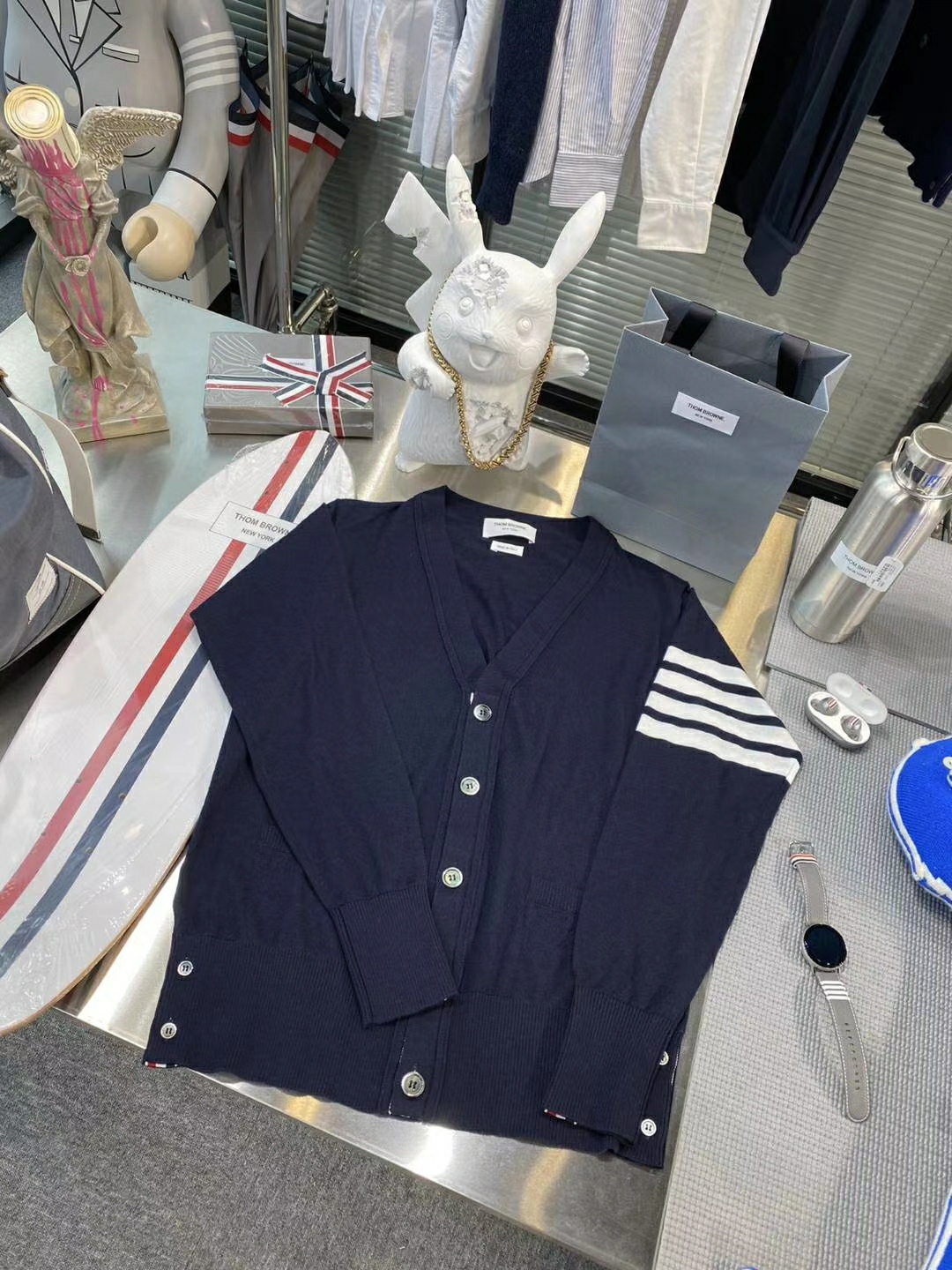  [THOM BROWNE] 톰브라운 사선완장 가디건 MKC002A00014415