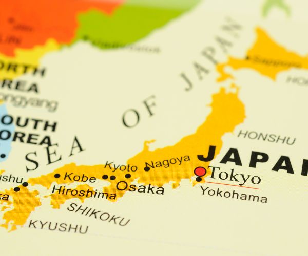 일본 여행 축소 지도