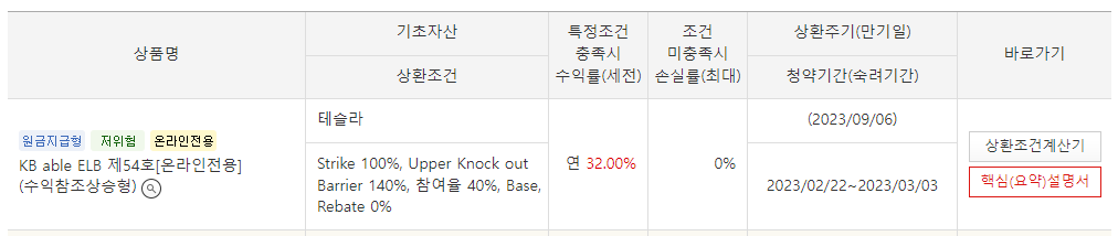  ELB 수익참조상승형 Upper Knock Out 형에 대해서 설명드립니다.