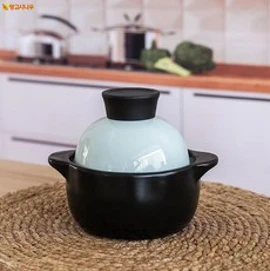 mangoxiniu 뚝배기 가정용 비빔밥 된장찌개 죽 끓이기용 내열 뚝배기 1-3인용, 푸른 색, 710ml, 1개