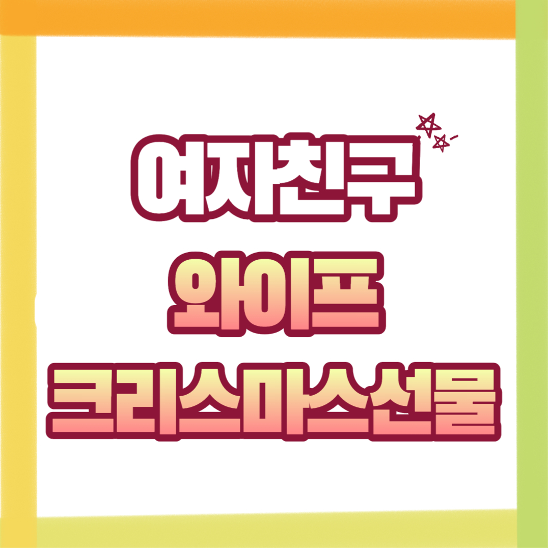  와이프 크리스마스 선물(여자친구, 연인에게도 추천)