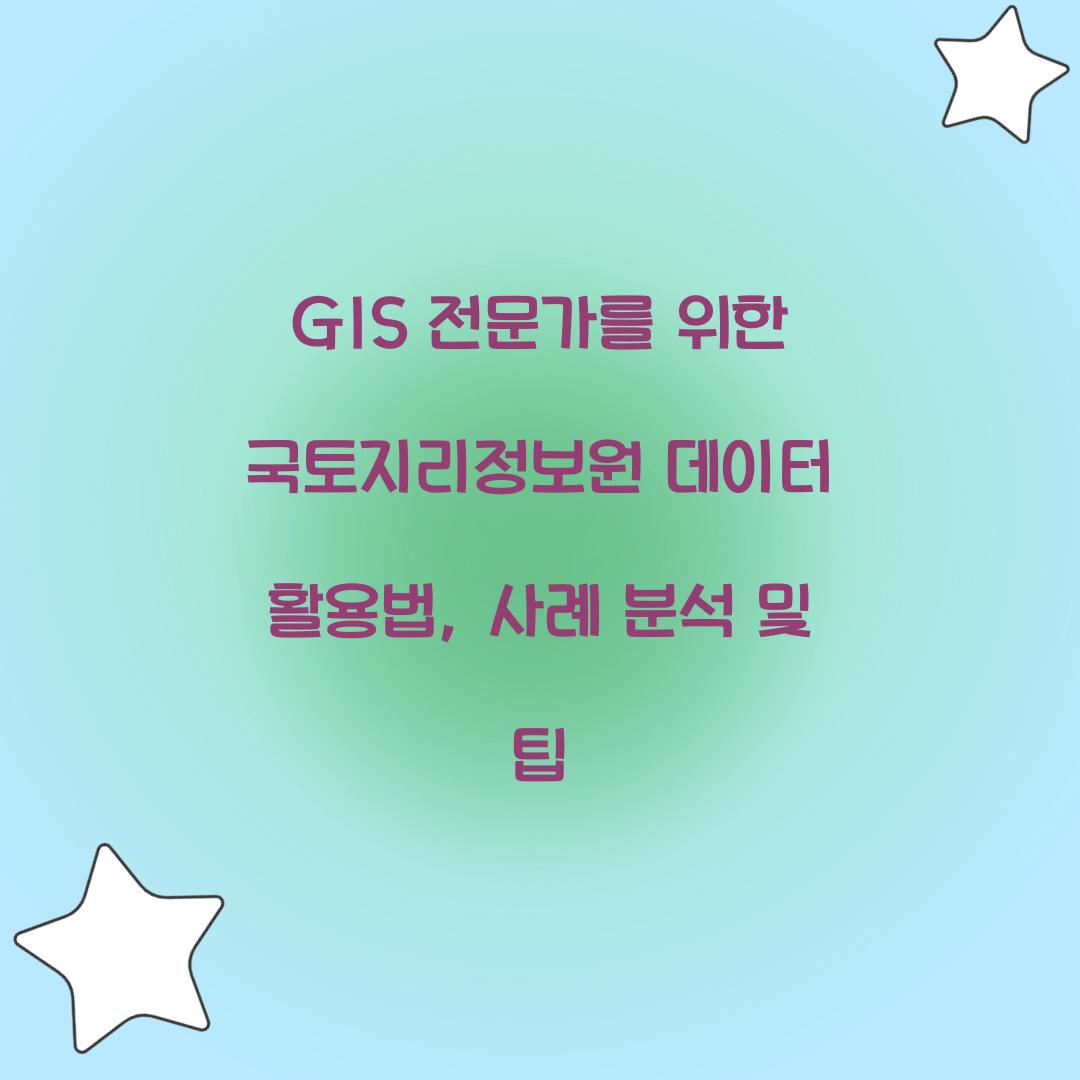 GIS 전문가를 위한 국토지리정보원 데이터 활용법