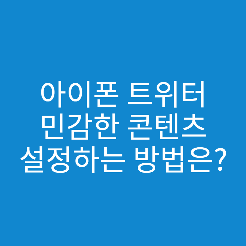  아이폰 트위터 민감한 콘텐츠 설정 변경 방법