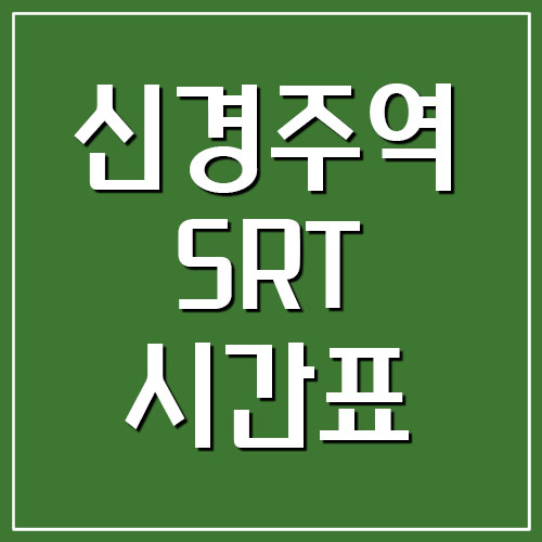 신경주역 SRT 시간표 및 요금