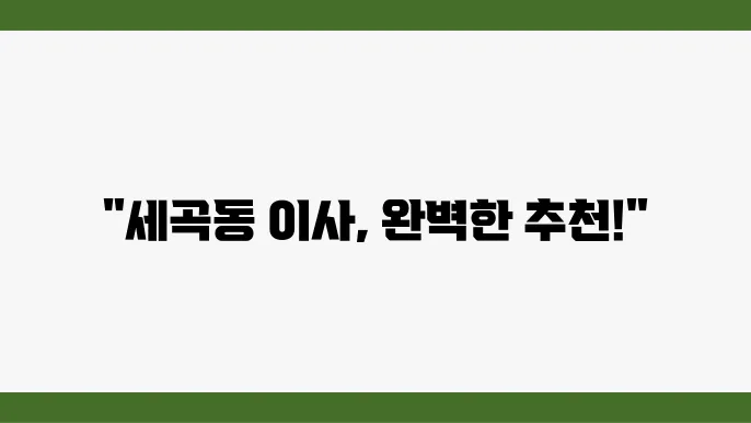 세곡동 이삿짐 센터 추천