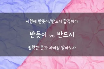 반듯이 반드시 차이 맞춤법_23