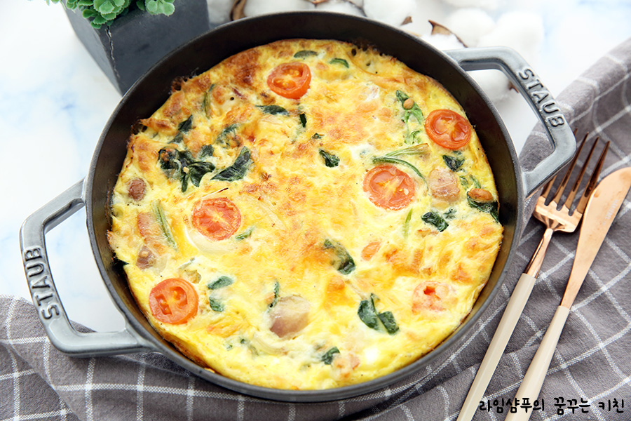 이탈리아식 오믈렛 만들기 시금치 프리타타 16