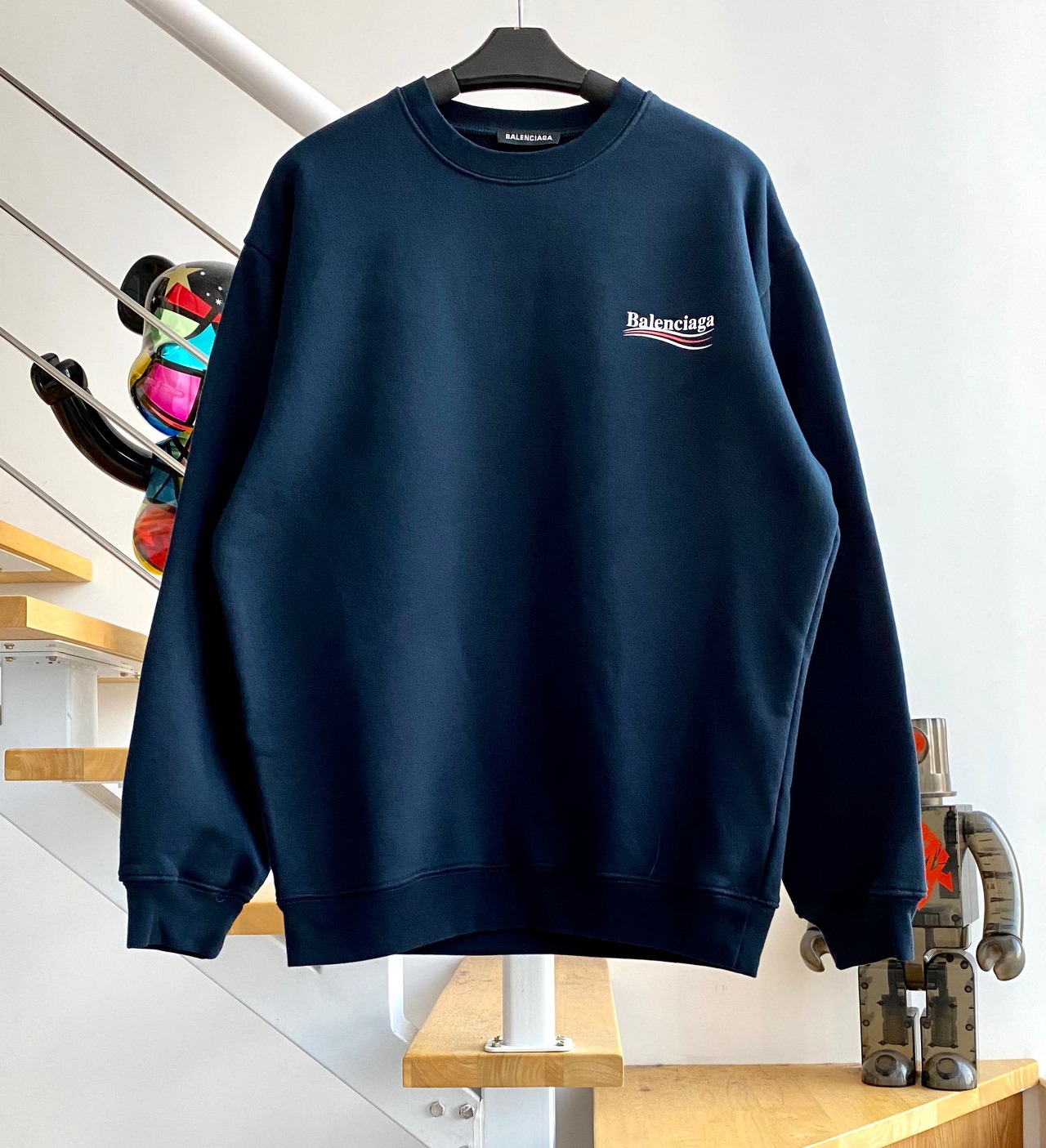  [BALENCIAGA] 발렌시아가 웨이브로고 스웨트 셔츠 맨투맨 티셔츠 508271 TYK92 4128