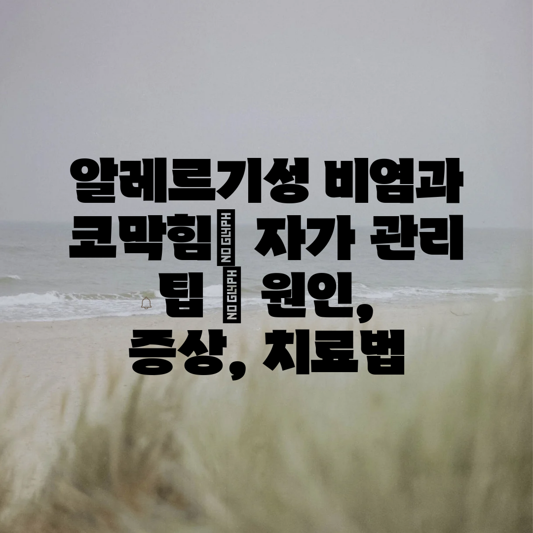 알레르기성 비염과 코막힘 자가 관리 팁  원인, 증상,