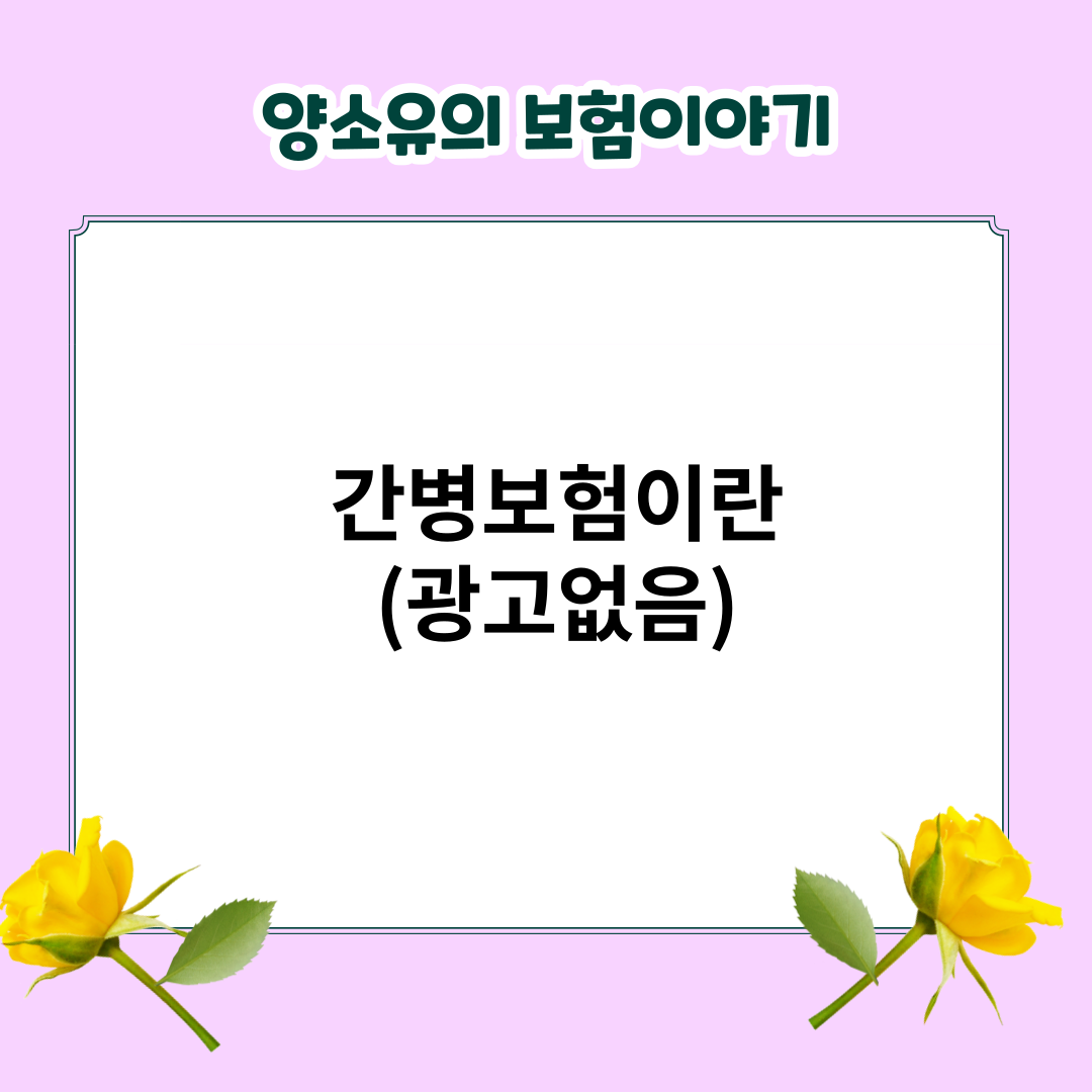 간병보험이란? 무엇이며 간병보험 1