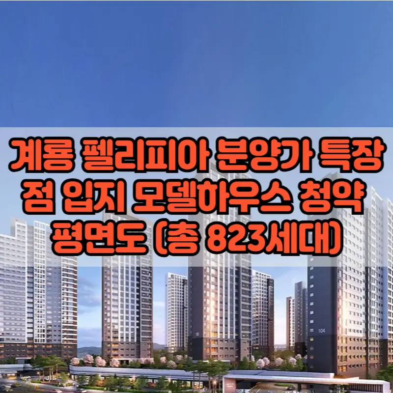 계룡 펠리피아 분양가 특장점 입지 모델하우스 청약 평면도 (총 823세대)