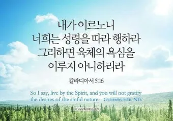 갈라디아서 5장 22절 묵상 - 오직 성령의 열매는 사랑과 희락과 화평과 오래 참음이라_9
