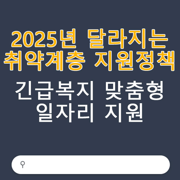 2025년 달라지는 취약계층 지원정책 긴급복지 및 맞춤형 일자리 지원