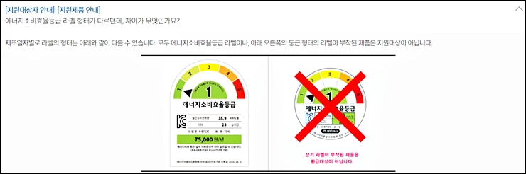  고효율 1등급 가전 환급 2023년