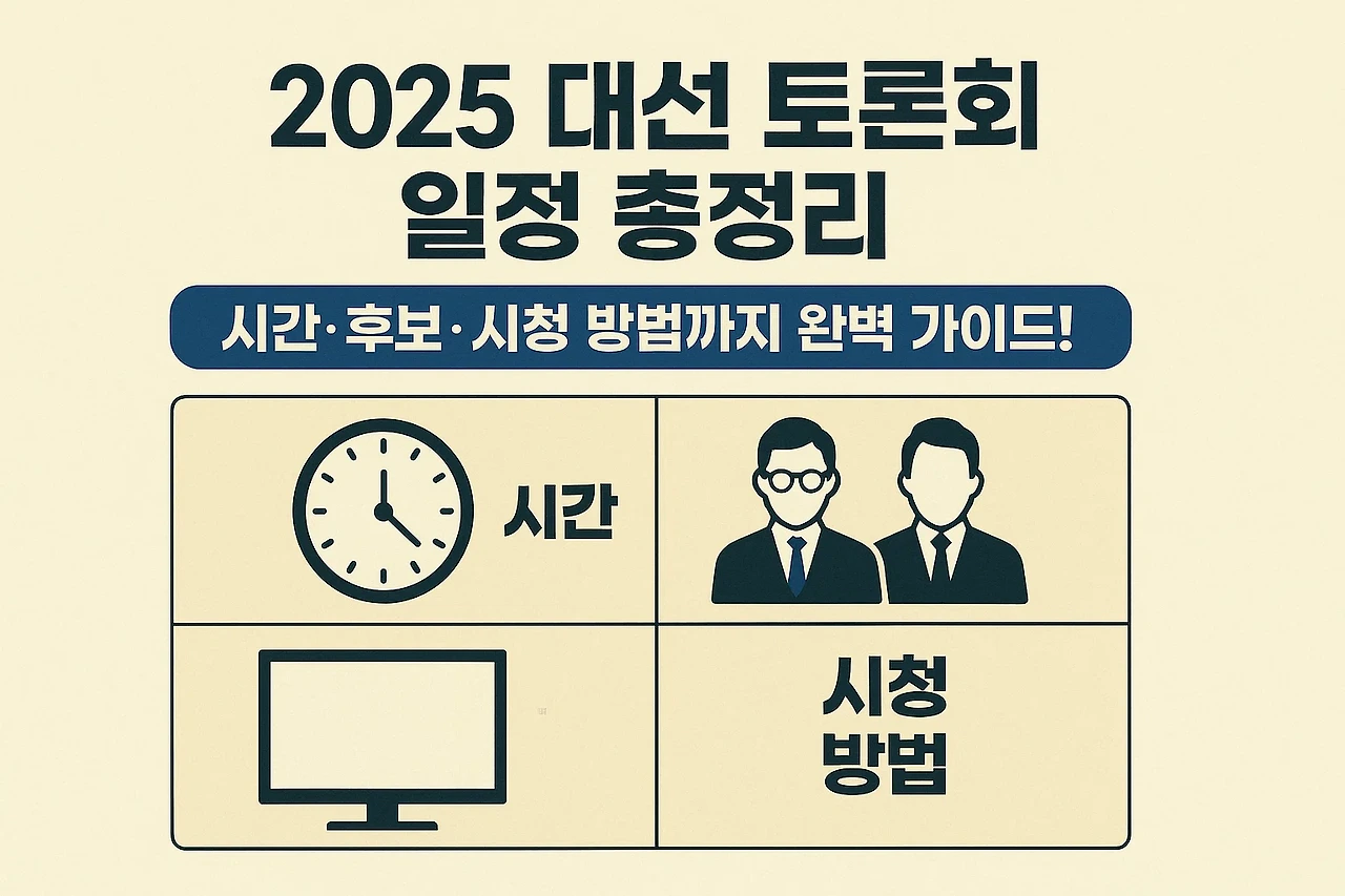 2025 대선 토론회 일정 총정리|시간·후보·시청 방법까지 완벽 가이드!