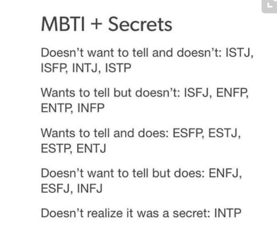 MBTI 유형중 비밀을 가장 잘 지키는 유형과 비밀유지가 안되는 유형은?