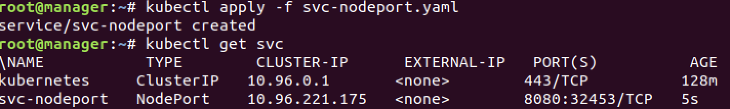 kubectl apply nodeport