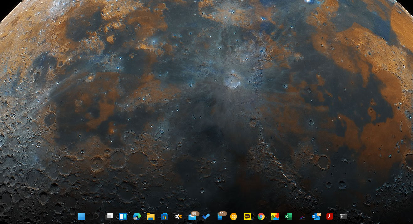 윈도우11 작업표시줄 투명하게 만들기