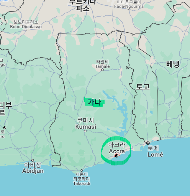 아프리카 가나 지도 