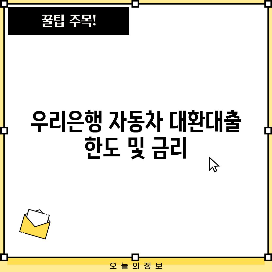 우리은행 자동차 대환대출 한도 및 금리