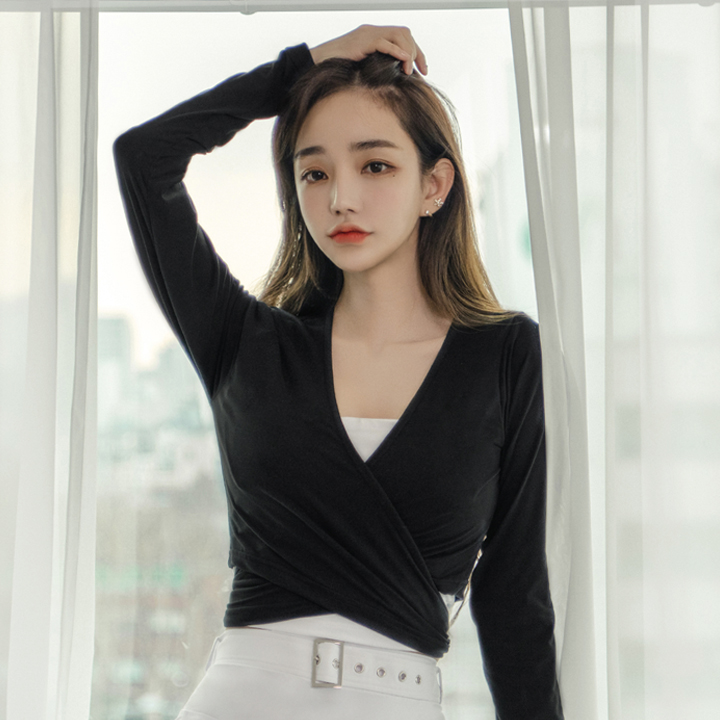 FWC 핑거홀 랩가디건_블랙