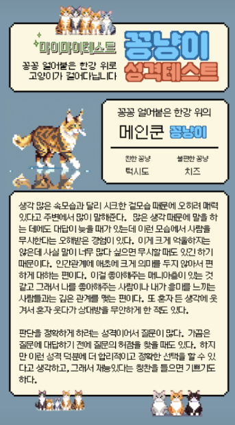 꽁냥이 성격테스트 INTP 메인쿤