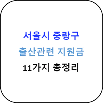  2024년 서울시 중랑구 출산지원금 11종 완벽가이드