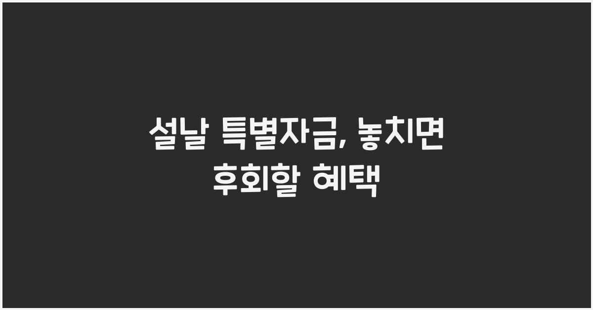설날 특별자금