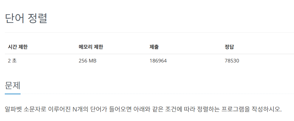  백준 1181번 단어 정렬 | [BACKJOON/Python / 1181]