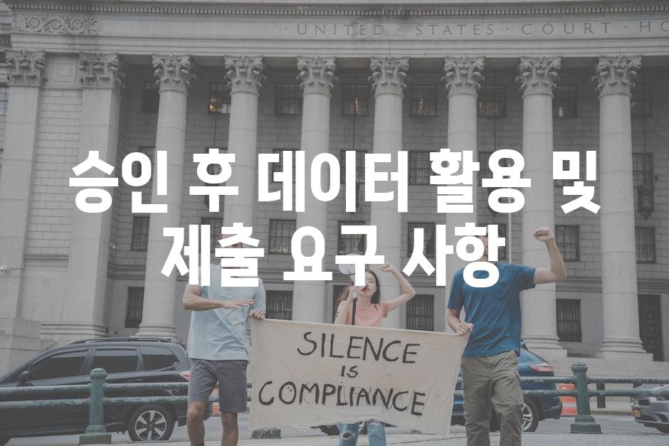승인 후 데이터 활용 및 제출 요구 사항