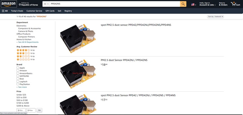 PPD42NS-미세먼지-아두이노-센서-구입하기-아마존-화면