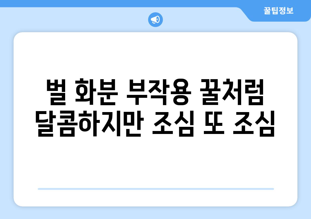 벌 화분 부작용: 꿀처럼 달콤하지만, 조심 또 조심!