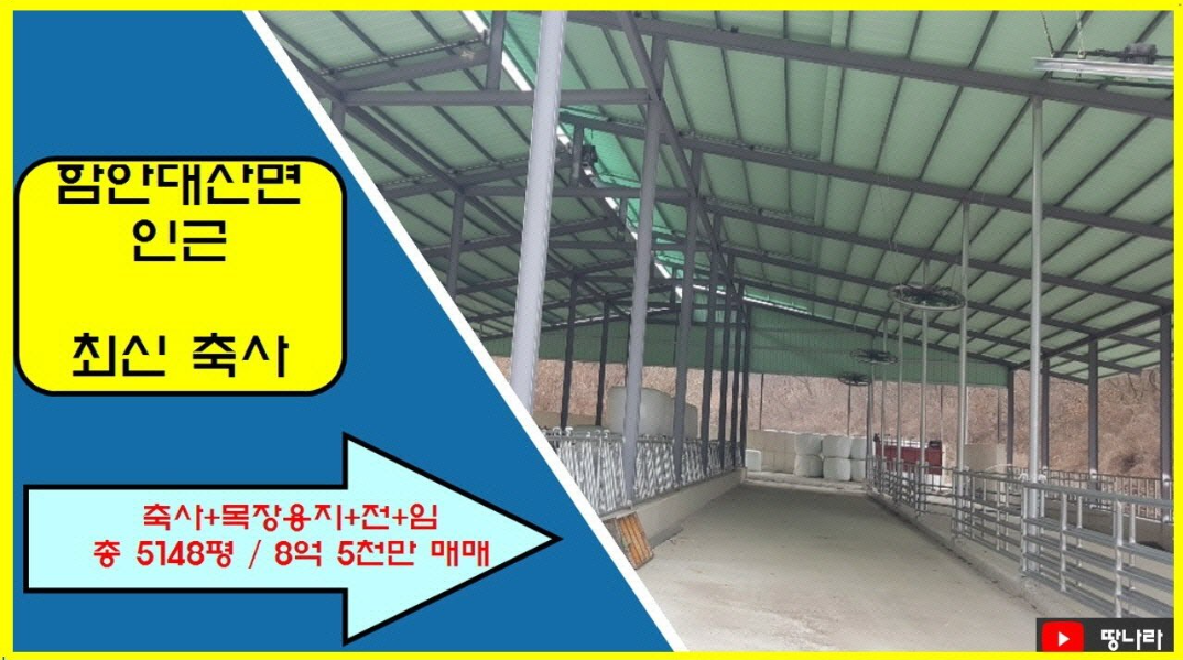  (물번 193)경남 함안 대산  최신 축사 포함, 토지 5148평, 8억 5천만 매매