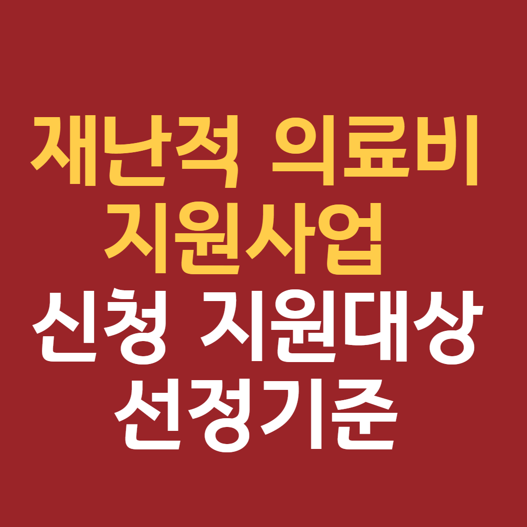재난적 의료비 지원사업 신청