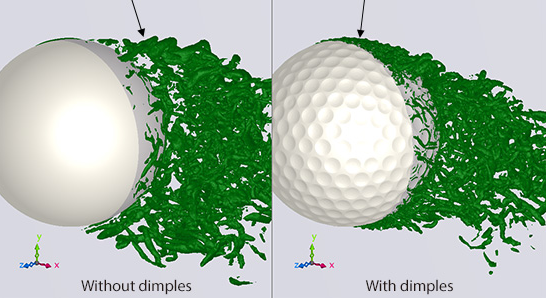 딤플에 따른 와류변화 시뮬레이션