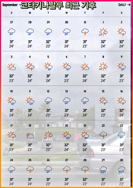 코타키나발루 9월 날씨 기후