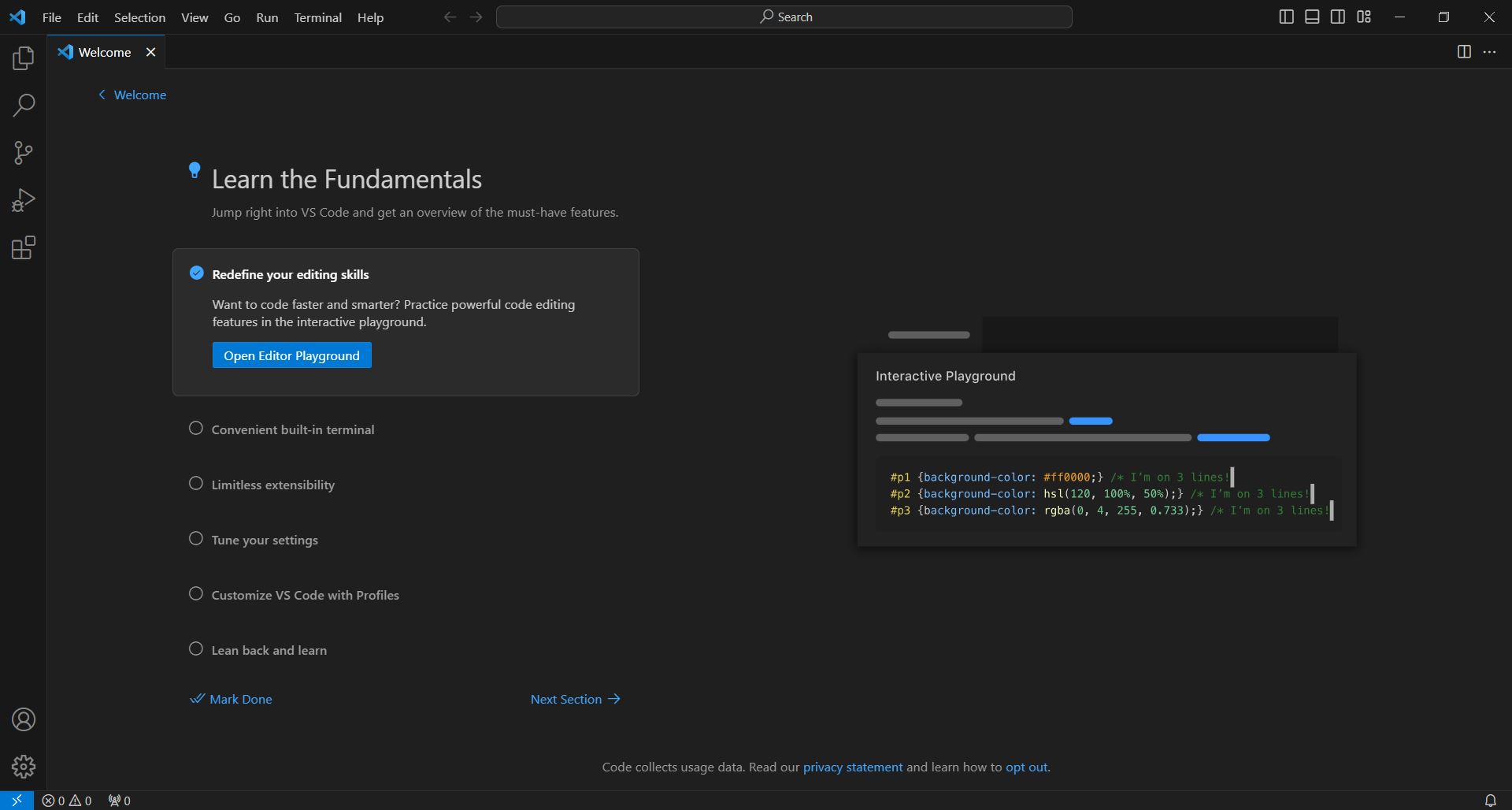 Visual Studio Code 입장 후 세팅 중