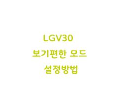  LG V30 보기편한 모드 설정방법