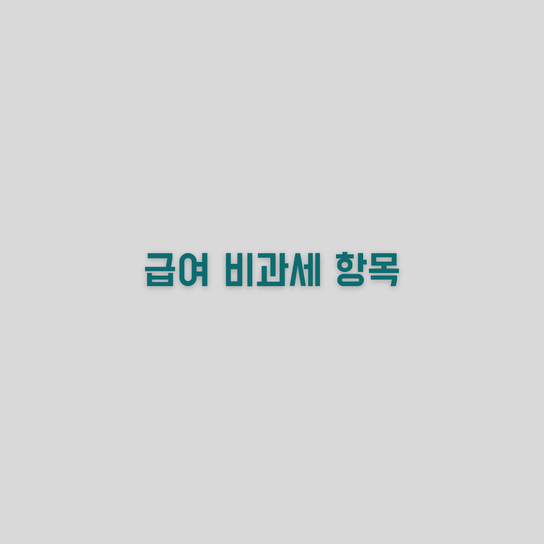  급여(월급)명세서와 급여(월급) 비과세항목을 파헤쳐보자