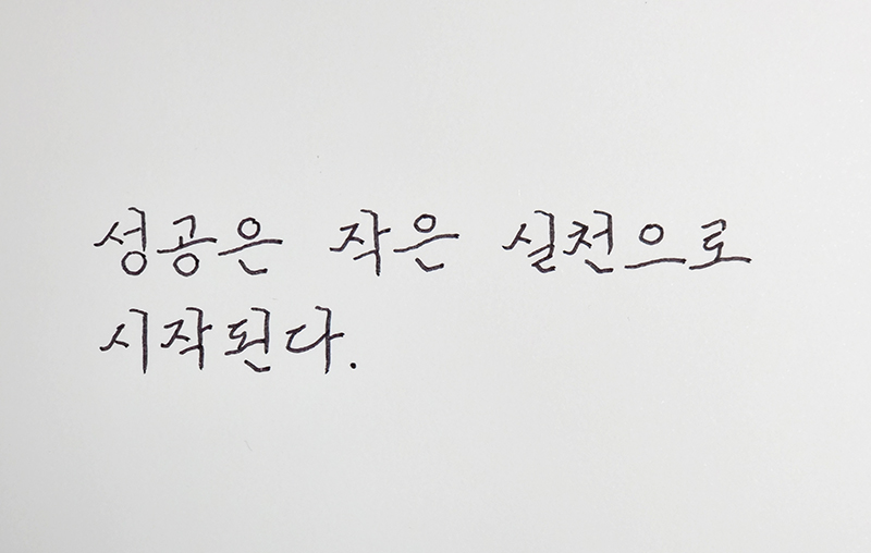 성공은 작은 실천으로 시작된다 / 손글씨 일기 / 1글씨 1캘리 1158 (2022-015)