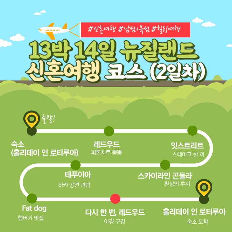  [13박 14일 뉴질랜드 신혼여행 2일차] 북섬 로토루아 레드우드 루지 테푸이아