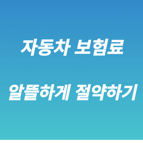 자동차 보험료 절약하기