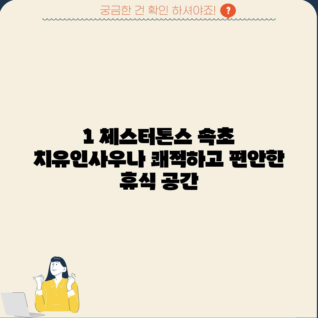 1. 체스터톤스 속초 치유인사우나: 쾌적하고 편안한 휴식 공간