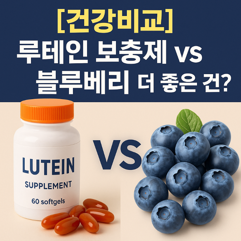 루테인 보충제와 블루베리 중 눈 건강에 더 좋은 것을 비교한 썸네일