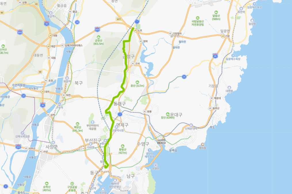  [시내]부산 80번버스 노선 시간표  : 금정, 노포역, 부산대학교, 온천장, 서면역, 부산진시장