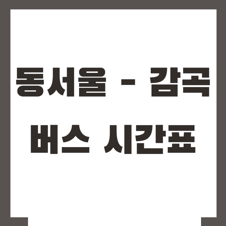 동서울 감곡 버스 시간표