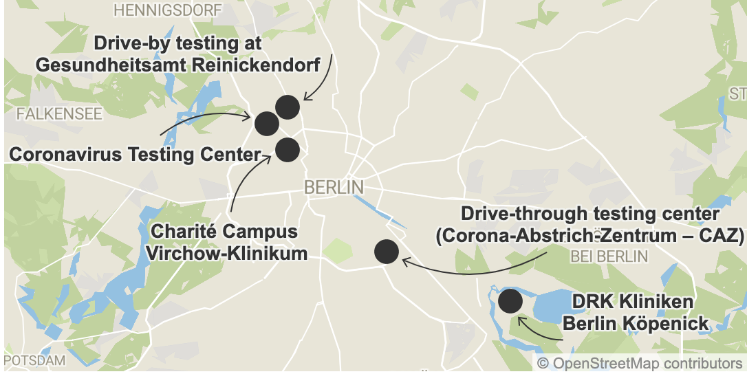 베를린 코로나 검사 센터