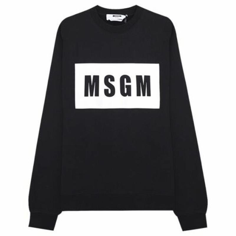 MSGM 박스 로고 코튼 맨투맨 티셔츠