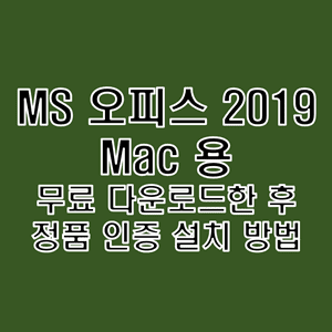  MS 오피스 2019 맥 Mac OS 버전 무료 다운로드 및 정품 인증 크랙 설치 방법
